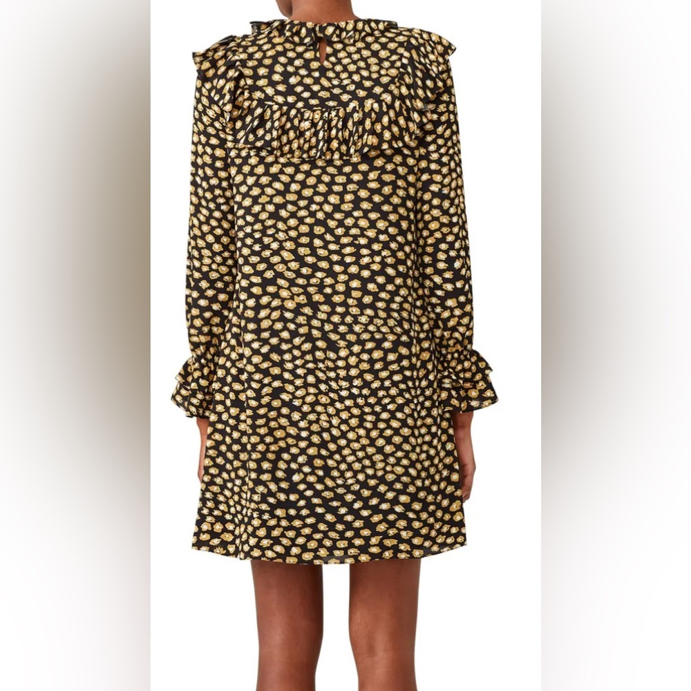 Slate & Willow Black and Gold Ruffled Shift Dress - Picture 2 of 7